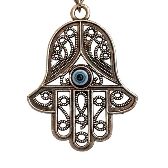 Hamsa keychain with evil eye center - Picture 4 of 5